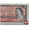 Image 4 : Canada $2 Bill 1954 : Lawson/Bouey #RG5641335 (CCCS Cert : EF-45 : Extra-Fine)