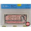 Image 1 : Canada $2 Bill 1954 : Lawson/Bouey #RG4787856 (CCCS Cert : AU-50 : Almost Uncirculated)