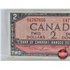 Image 3 : Canada $2 Bill 1954 : Lawson/Bouey #RG4787856 (CCCS Cert : AU-50 : Almost Uncirculated)
