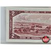 Image 7 : Canada $2 Bill 1954 : Lawson/Bouey #RG4787856 (CCCS Cert : AU-50 : Almost Uncirculated)