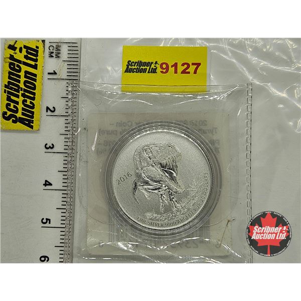 RCM Canada 2016 : $20 Fine Silver Coin : Tyrannosaurus Rex (99.99%) (No COA / No Card)