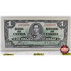 Image 2 : Bank of Canada $1 Bill 1937 : Coyne/Towers #UM9352050 (CCCS Cert : EF-45 : Extra-Fine)