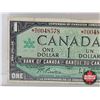 Image 3 : Canada $1 Bill 1967 *Replacement : Beattie/Rasminsky # *NO0048578 (CCCS Cert : VF-20 : Very-Fine : R
