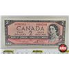 Image 2 : Canada $2 Bill 1954 : Lawson/Bouey #VG0282583 (CCCS Cert : VF-20 : Very-Fine : Short Run)