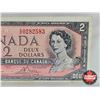 Image 4 : Canada $2 Bill 1954 : Lawson/Bouey #VG0282583 (CCCS Cert : VF-20 : Very-Fine : Short Run)