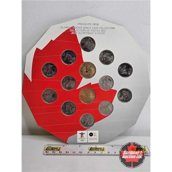 RCM Canada : Vancouver 2010 : Olympic Winter Games Coin Collection : 14-Coins (Quarters & Loonies)