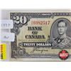 Image 2 : Bank of Canada $20 Bill 1937 : Coyne/Towers #HE6982517