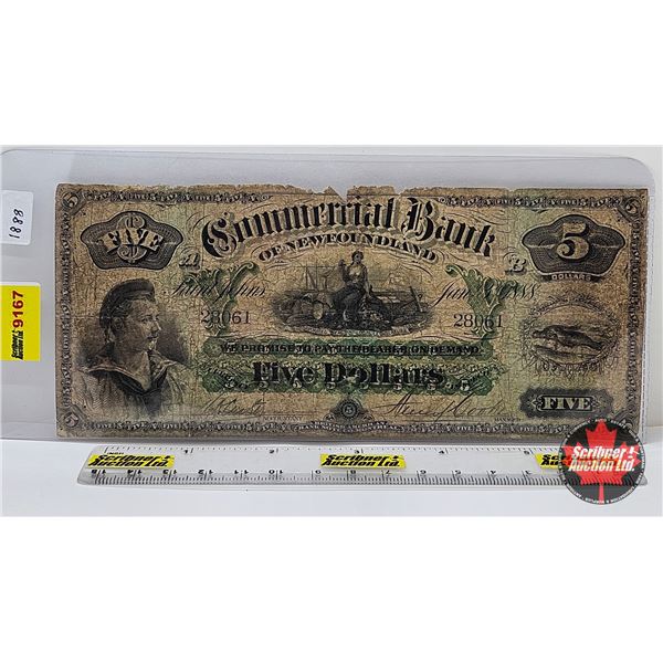 Commercial Bank of Newfoundland 1888 $5 Bill : #28061