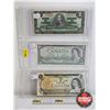 Image 1 : Canada $1 Bills (3) : - 1937 Coyne/Towers #UN2060900 - 1954 Beattie/Coyne #RA3119242 - 1973 Lawson/B