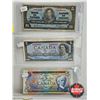 Image 2 : Canada $5 Bills (6) : - 1937 Gordon/Towers #DC4854626 - 1954 Beattie/Rasminsky #EX2089065 - 1972 Law