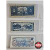 Image 5 : Canada $5 Bills (6) : - 1937 Gordon/Towers #DC4854626 - 1954 Beattie/Rasminsky #EX2089065 - 1972 Law