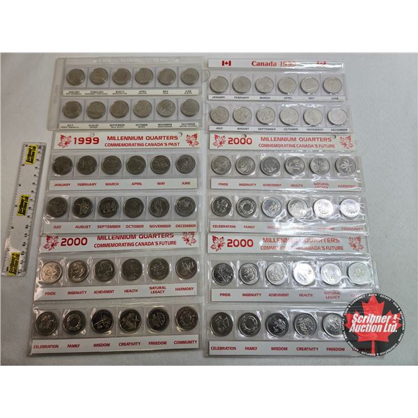 Canada Quarter Collections (6 Sets) (72 Coins) :  - 1867-1992 Confederation (12) - 1999 Millennium (