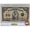 Image 2 : Dominion of Canada 1923 Twenty Five Cent "Shinplaster" : McCavour/Saunders #253442 (CCCS Cert : VF-2