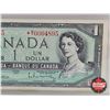 Image 4 : Canada $1 Bill 1954 *Replacement : Beattie/Rasminsky # *MY0004895 (CCCS Cert : EF-40 : Extra-Fine : 