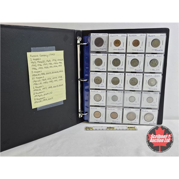 Russia Coin Collection (54 Coins Total) : Variety (BINDER LOT)