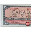 Image 3 : Canada $2 Bill 1954 : Beattie/Rasminsky #YR4182278 (CCCS Cert : EF-40 : Extra Fine)