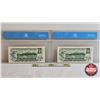 Image 4 : Canada $1 Bills 1973 (2 Consecutive ~ Certified) : Lawson/Bouey #EAN3692379-380 (Both CCCS Cert : AU