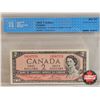 Image 2 : Canada $2 Bills 1954 (2 Consecutive ~ Certified) : Lawson/Bouey # PG8587576 (CCCS Cert : AU-50 : Alm