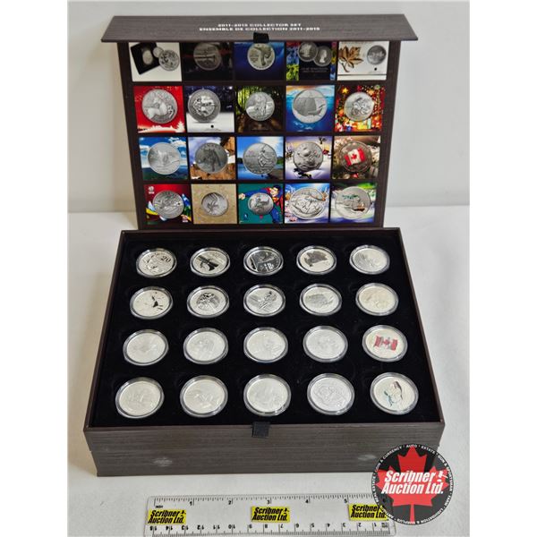 RCM Canada 2011-2015 $20 Fine Silver Coin Collector Set in Case (All 99.99%) (20 Coins Total) (Origi