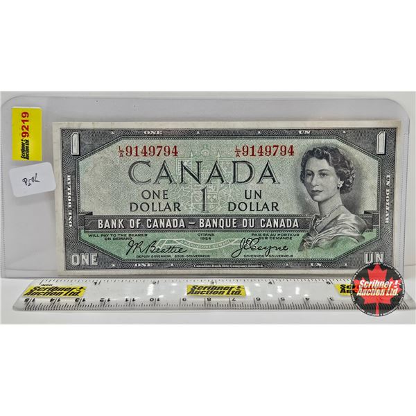 Canada $1 Bill 1954DF "Devil's Face" : Beattie/Coyne #LA9149794