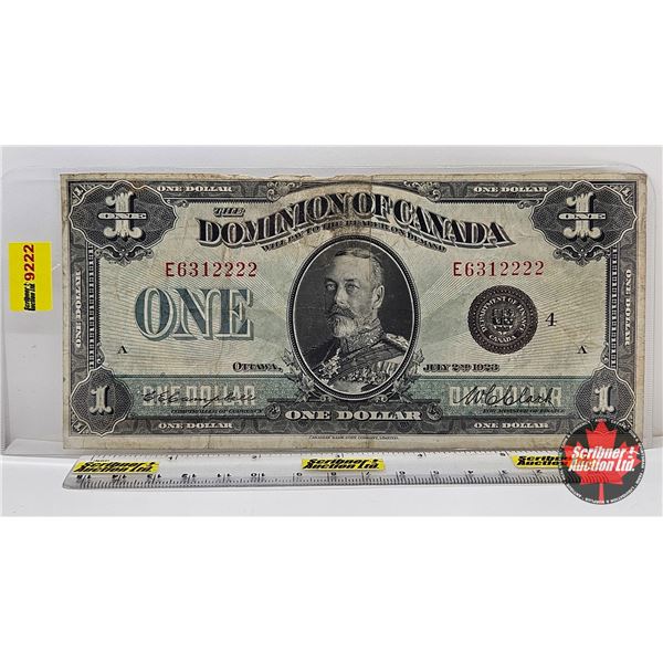 Dominion of Canada $1 Bill 1923 Black Seal "Horse Blanket" : Campbell/Clark #E6312222