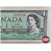 Image 3 : Mismatched Serial Numbers : Canada $1 Bill 1954 : Beattie/Rasminsky (Left : S/N# HO3272736) (Right :