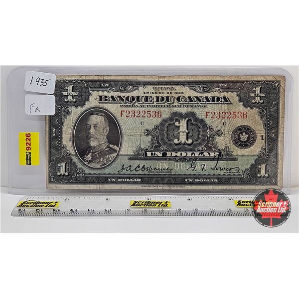 Banque du Canada $1 Bill 1935 : Osborne/Towers #F2322536