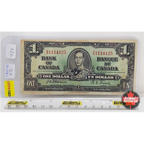 Bank of Canada $1 Bill 1937 : Osborne/Towers #CA1114125