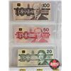 Image 3 : Canada Bills Bird Series (7) : - $1000 : 1988 Bonin/Thiessen #EKA2881844 - $100 : 1988 Thiessen/Crow