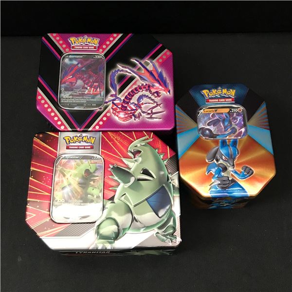 LOT OF 3 POKEMON TCG TINS - BULK