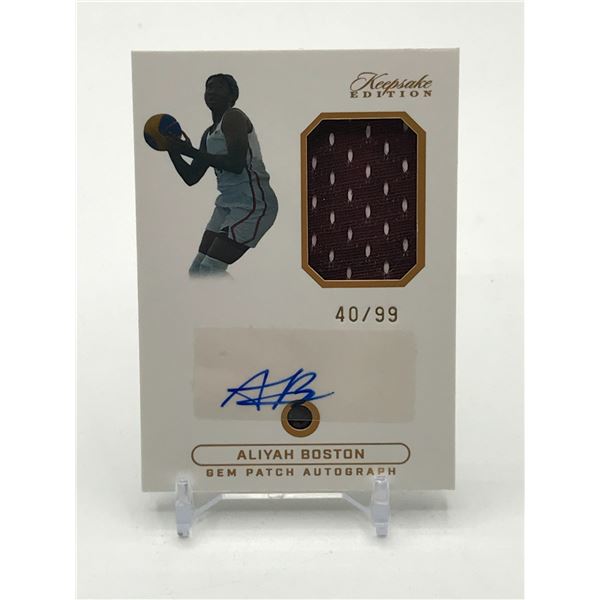 2024 KEEPSAKE SPORTS EDITION ALIYAH BOSTON SIGNED GEM PATCH TRADING CARD 40/99