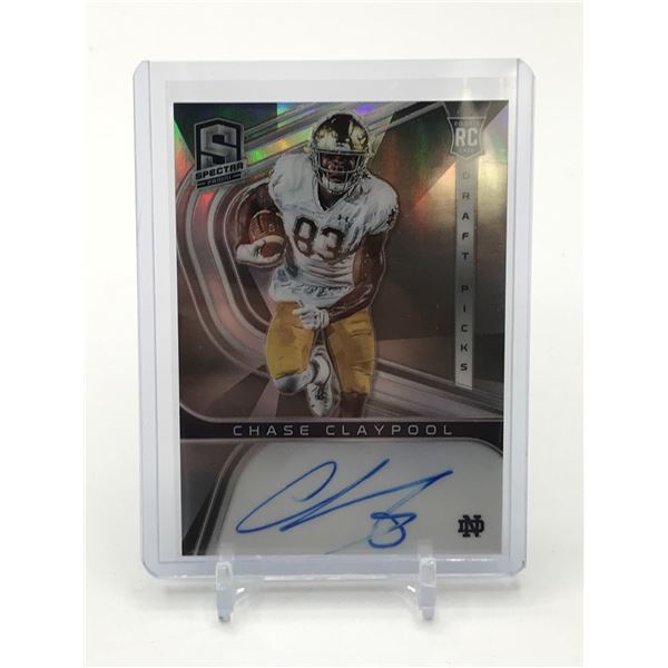 2020 PANINI SPECTRA DRAFT PICKS CHASE CLAYPOOL SIGNED TRADING CARD