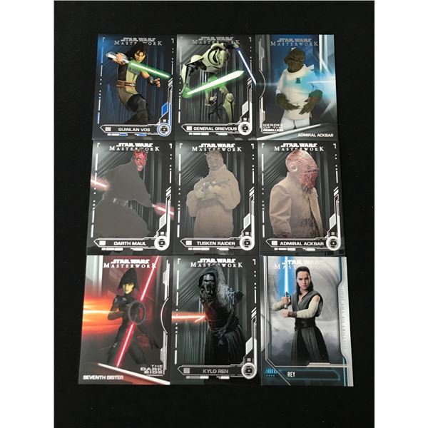 LOT OF 9 2020 STAR WARS MASTERWORK TRADING CARDS