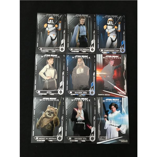 LOT OF 9 2020 STAR WARS MASTERWORK TRADING CARDS