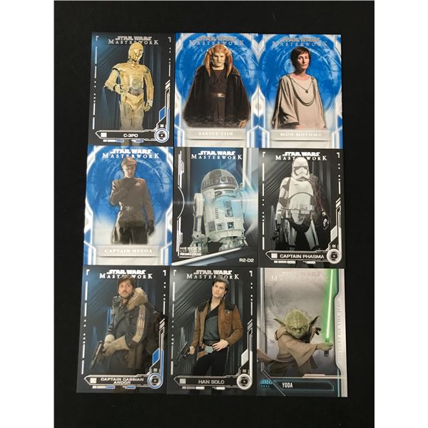 LOT OF 9 2020 STAR WARS MASTERWORK TRADING CARDS