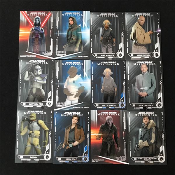 LOT OF 9 2020 STAR WARS MASTERWORK TRADING CARDS