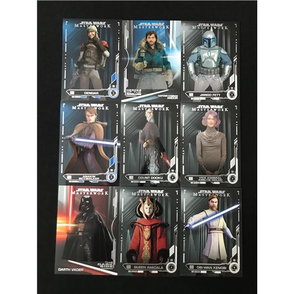 LOT OF 9 2020 STAR WARS MASTERWORK TRADING CARDS
