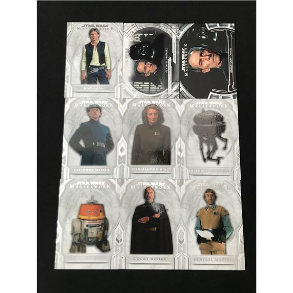 LOT OF 9 2020 STAR WARS MASTERWORK TRADING CARDS