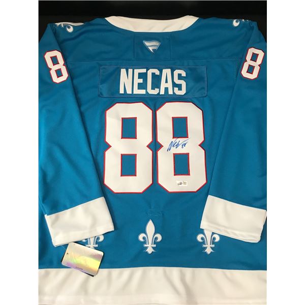 MARTIN NECAS SIGNED QUEBEC NORDIQUES CUSTOM HOCKEY JERSEY - ACE COA