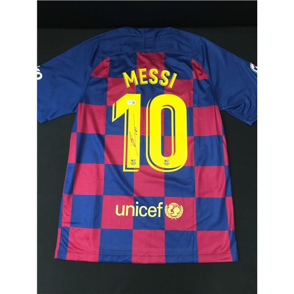 LIONEL MESSI SIGNED FC BARCELONA SOCCER JERSEY - BECKETT COA