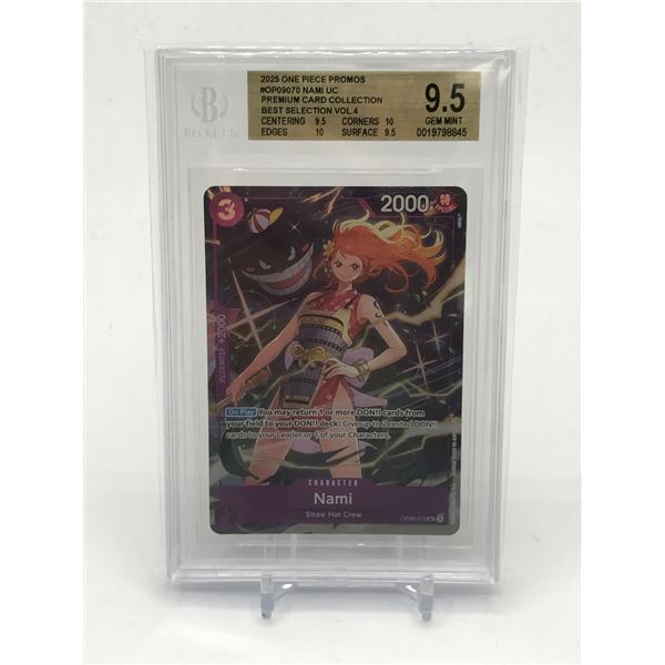 2025 ONE PIECE PROMOS OP09070 NAMI UC TRADING CARD - BECKETT GRADE 9.5