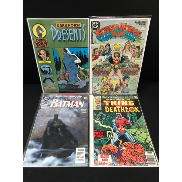 LOT OF 4 MIXED TITLE COMICS INCLUDING WONDER WOMAN #1 - VARIOUS PUBLISHERS