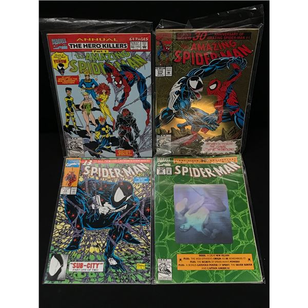 LOT OF 4 SPIDERMAN COMICS - MARVEL COMICS