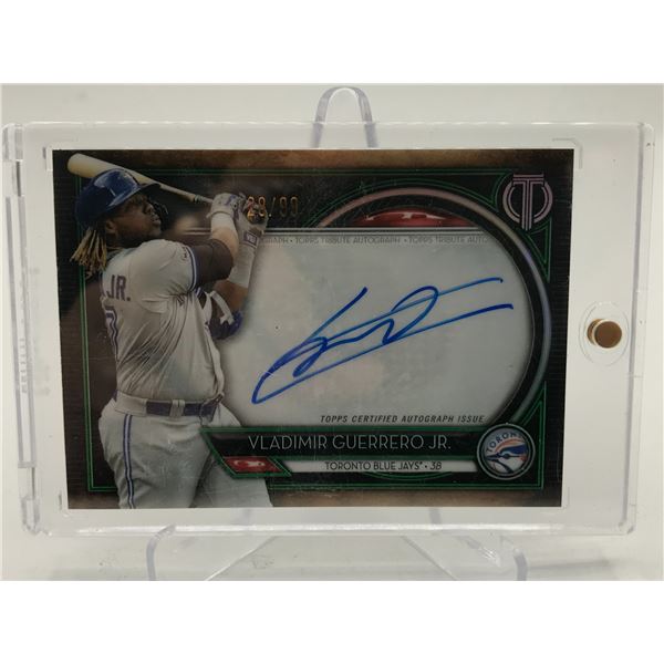 2020 TOPPS TRIBUTE BASEBALL VLADIMIR GUERRERO JR SIGNED ROOKIE CARD 28/99