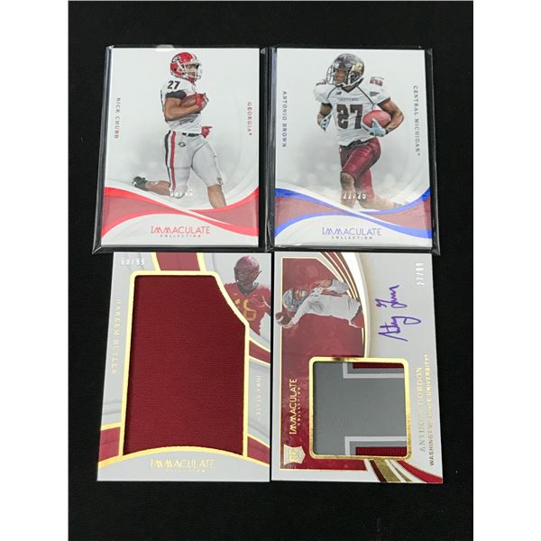 LOT OF 4 FOOTBALL TRADING CARDS INCLUDING SIGNED AND ROOKIES