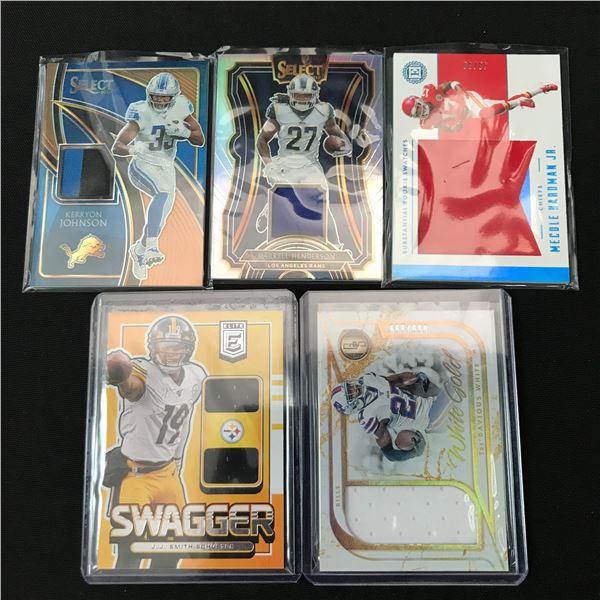 LOT OF 5 FOOTBALL PATCH TRADING CARDS