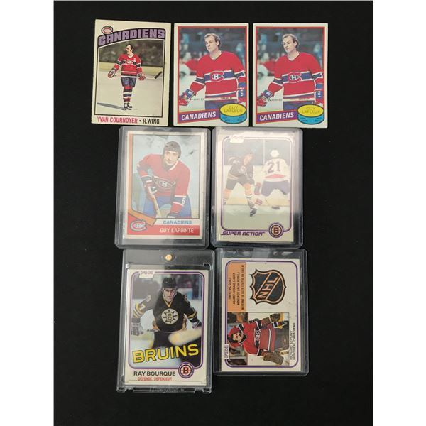 VINTAGE OPC HOCKEY STAR CARD LOT (BOURQUE RC, LAFLEUR,,,)