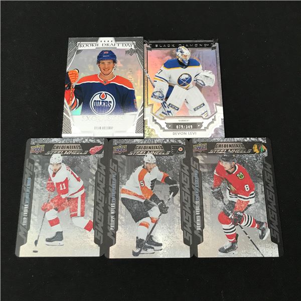 LOT OF 5 HOCKEY TRADING CARDS - INCLUDING BLACK DIAMOND AND CREDENTIALS