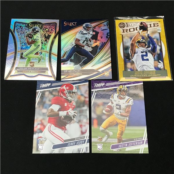 LOT OF 5 FOOTBALL STAR ROOKIE TRADING CARDS