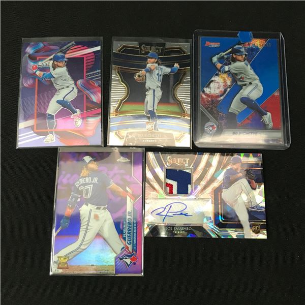 LOT OF 5 BASEBALL TRADING CARDS - INCLUDING BO BICHETTE ROOKIE